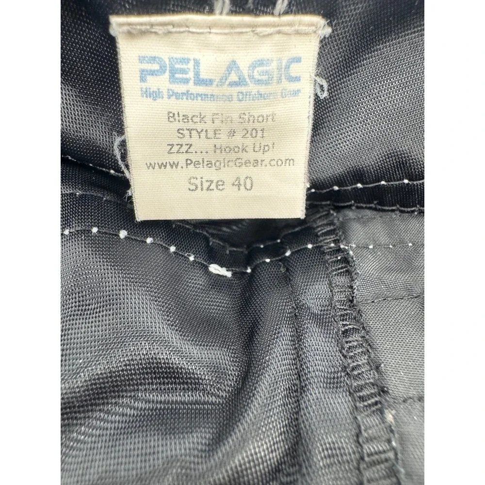 Pelagic Black Fin Shorts Mens 40 Black Board Shorts Fishing Cargo Style 201